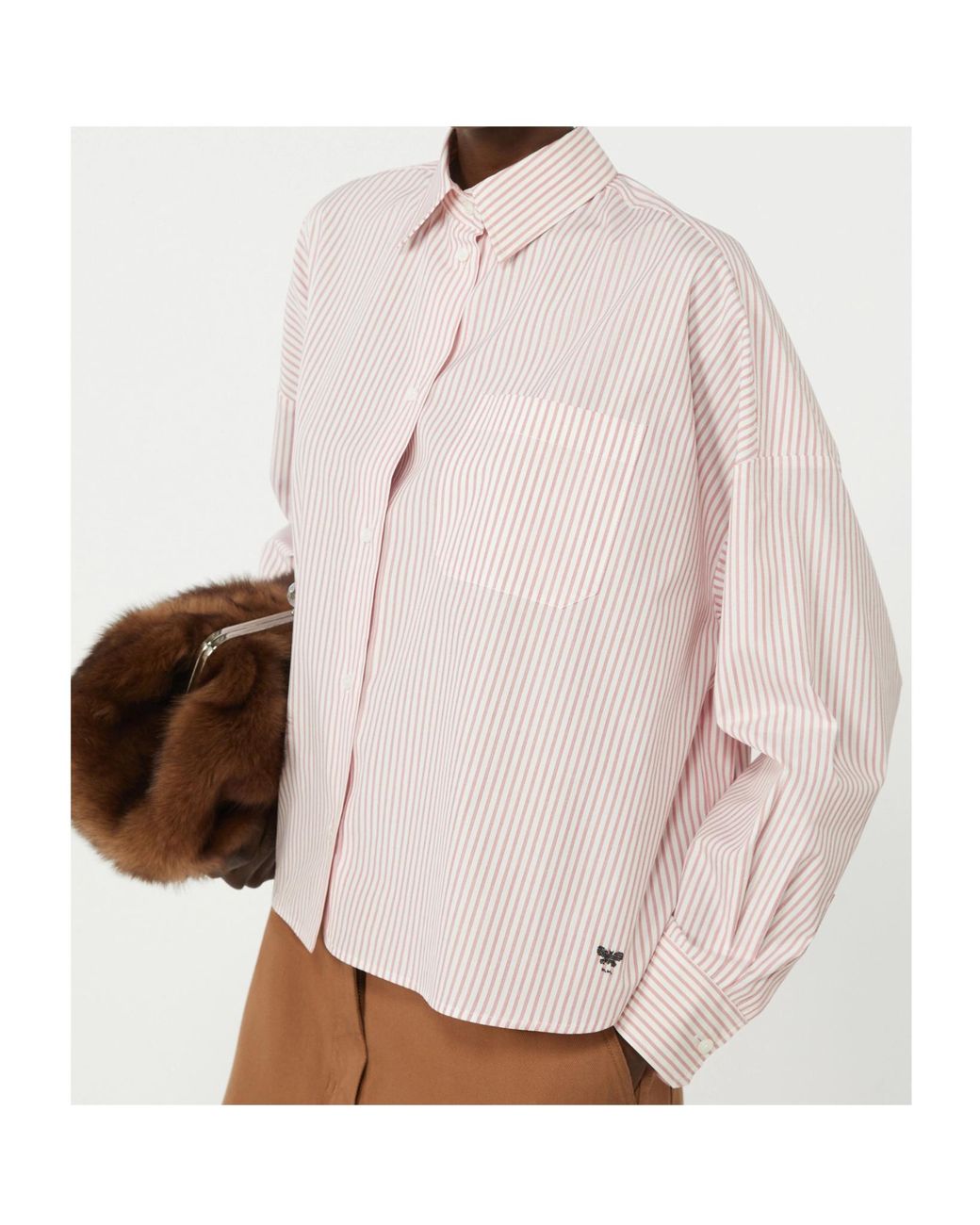 Weekend by Maxmara Pink Aureo Striped Button-Up Shirt