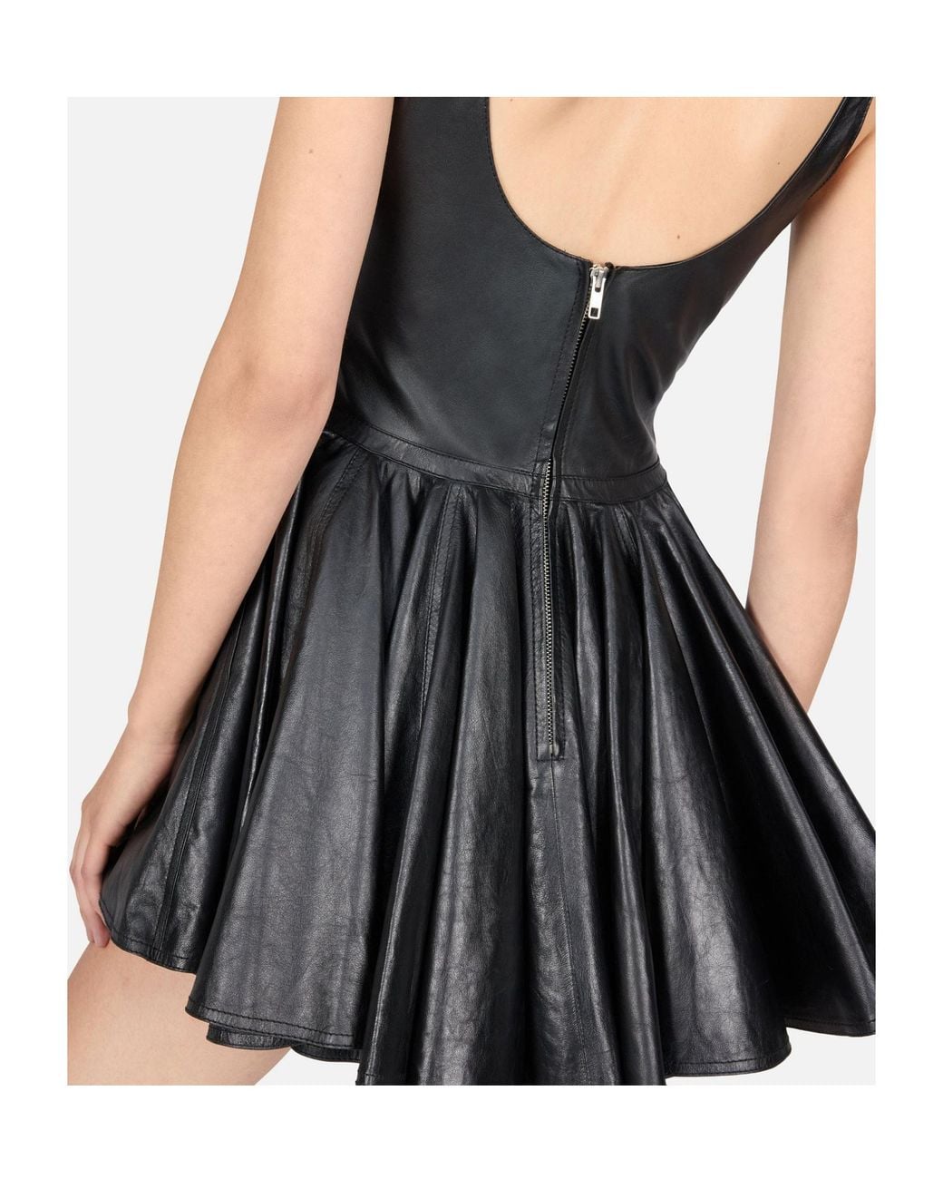 Haikure Black Lucrezia Leather Mini Dress