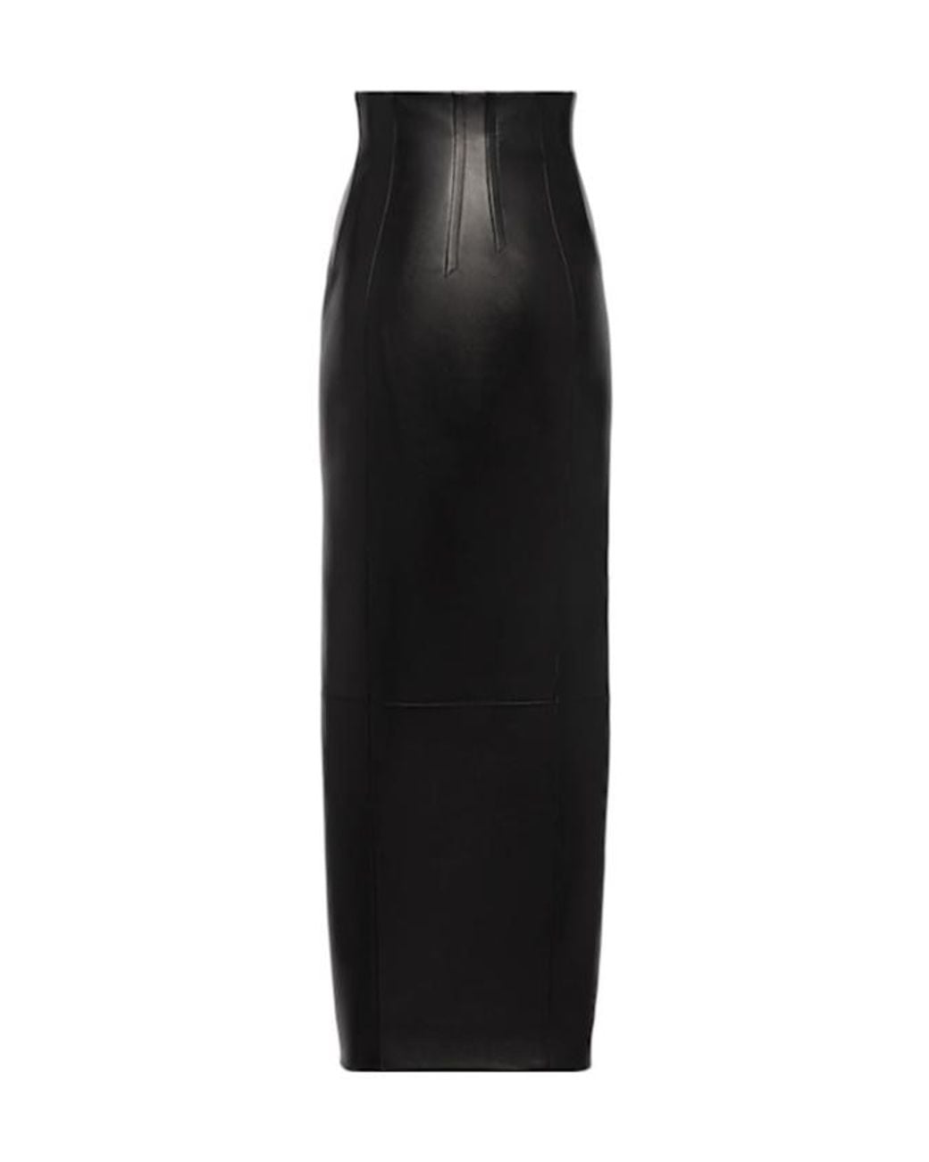 Khaite Black Gres Leather A-Line Midi Skirt
