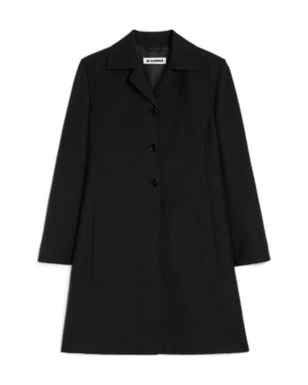 Jil Sander Black Twill Coat