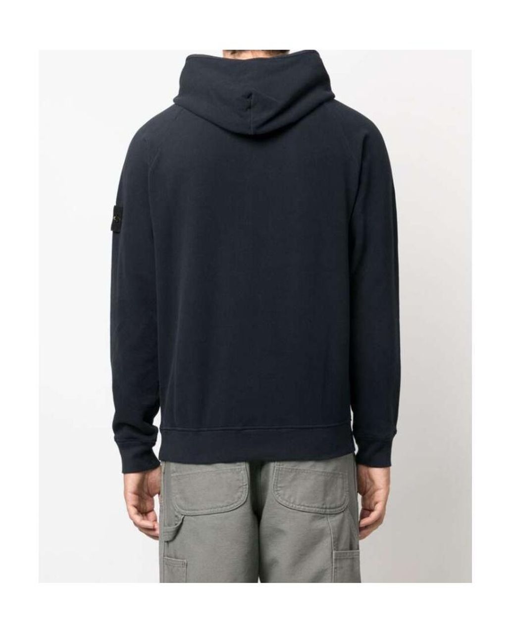Stone Island Blue Compass Badge Hoodie for men