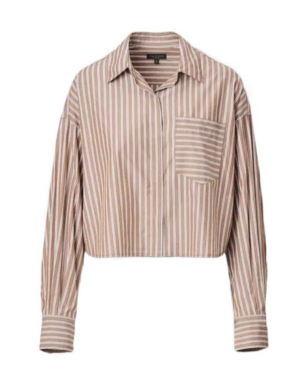Rag & Bone Natural Long-Sleeved Striped Shirt