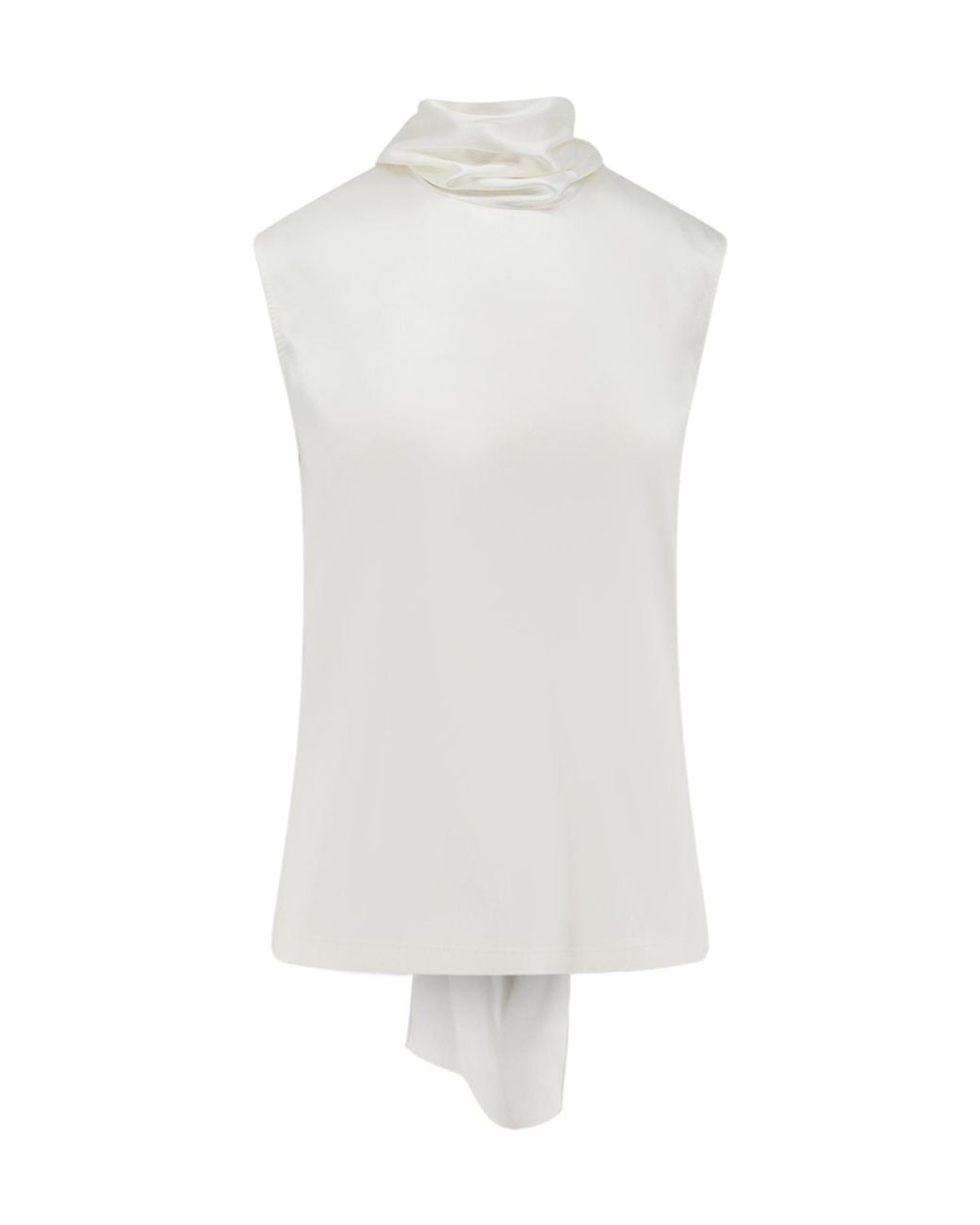 Bottega Veneta White Stretch Satin Top