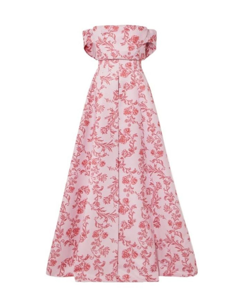 Emilia Wickstead Pink Floral-Print Faille Gown