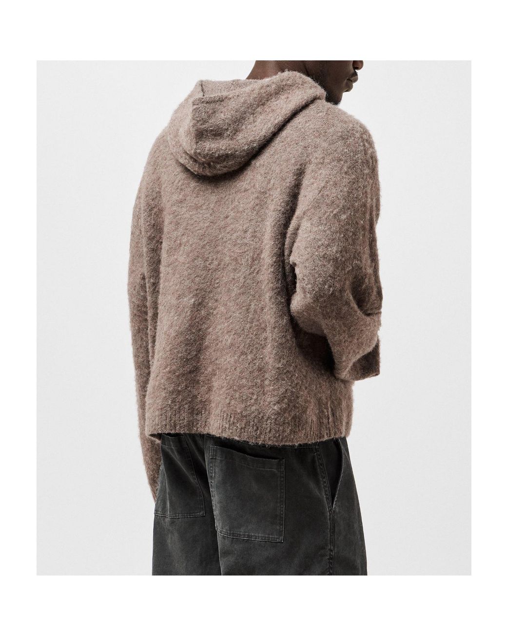 Represent Brown Hooded Knitted Sweater for men