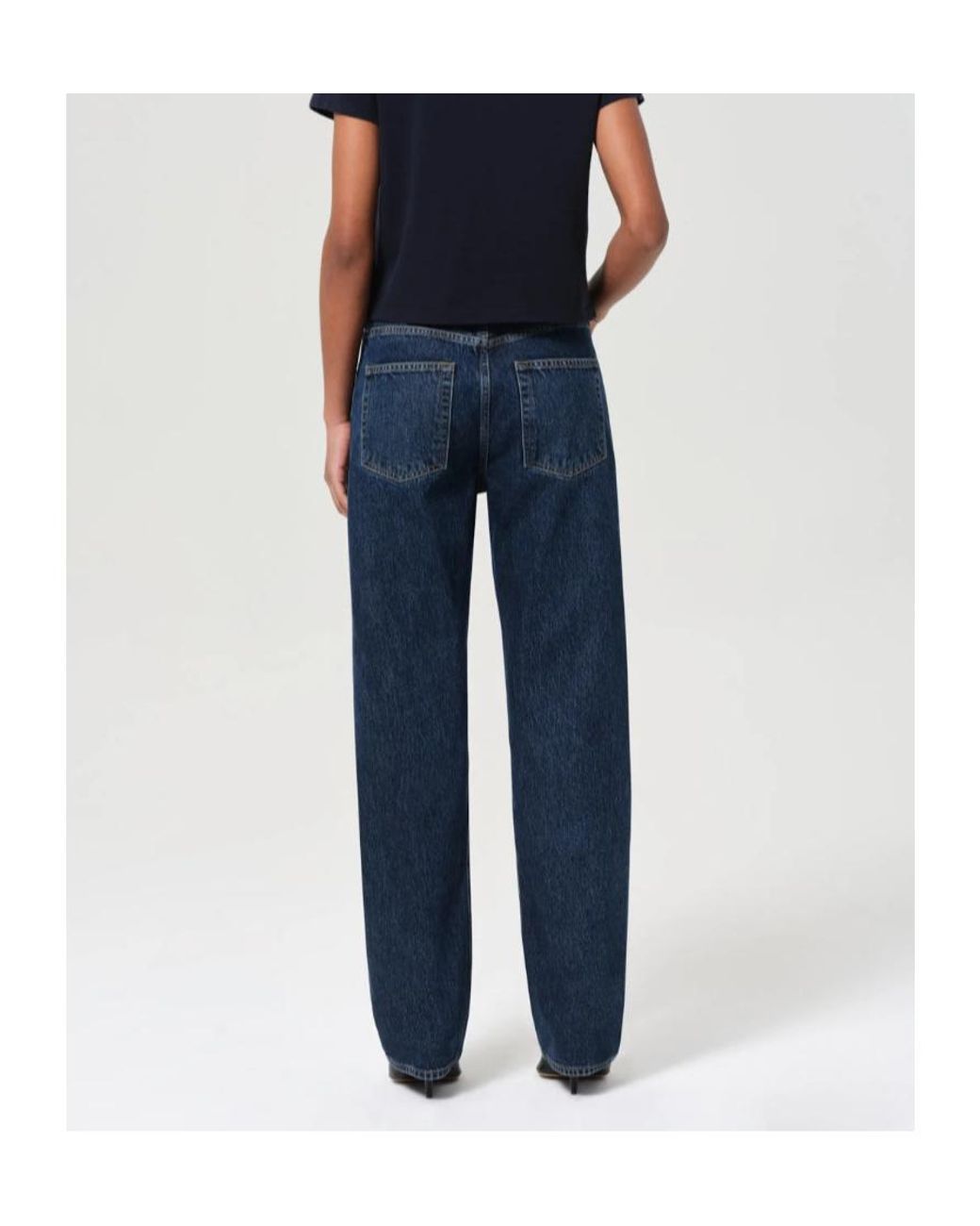 Agolde Blue High-Rise Straight-Leg Jeans