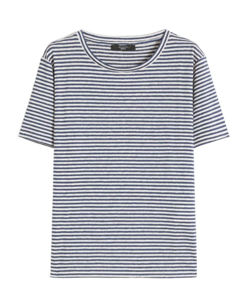 Weekend by Maxmara Blue Striped T-Shirt
