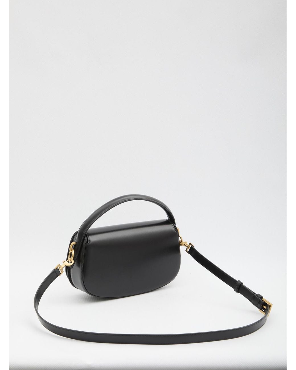 Saint Laurent Black Logo Plaque Foldover Top Tote Bag