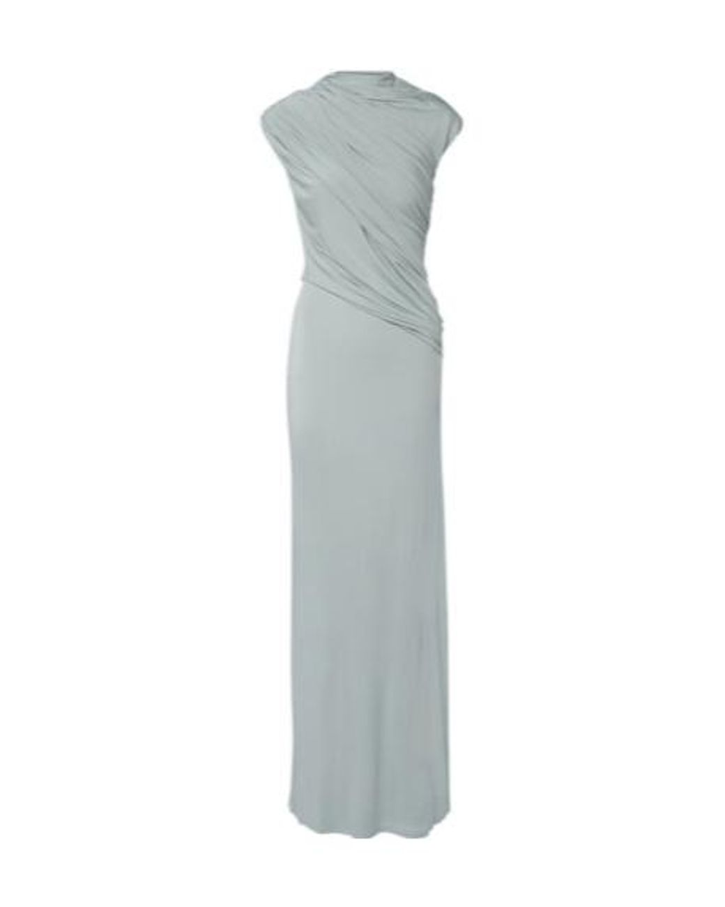 TOVE White Saffron Draped Jersey Maxi Dress