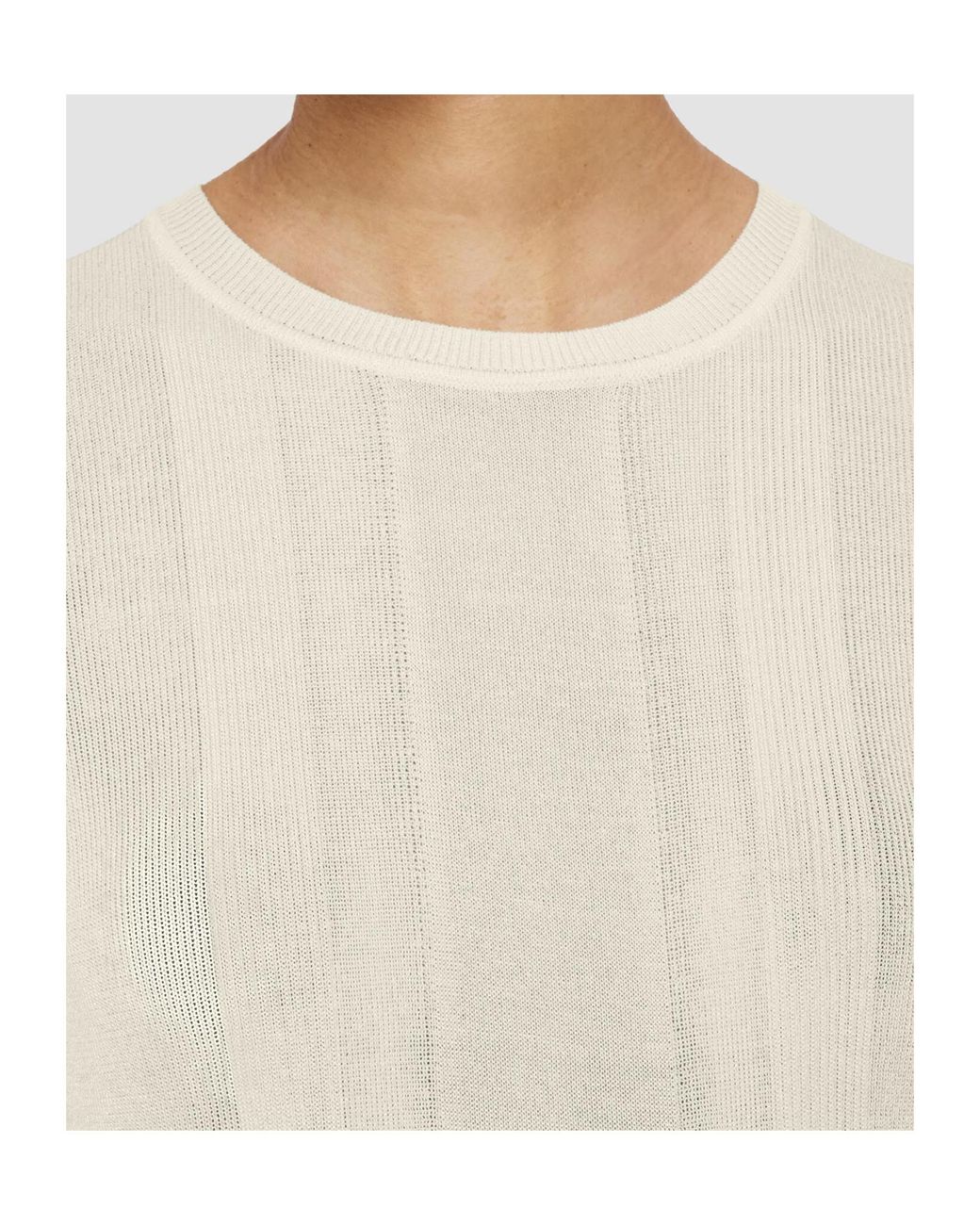 Joseph White Ribbed-Knit T-Shirt