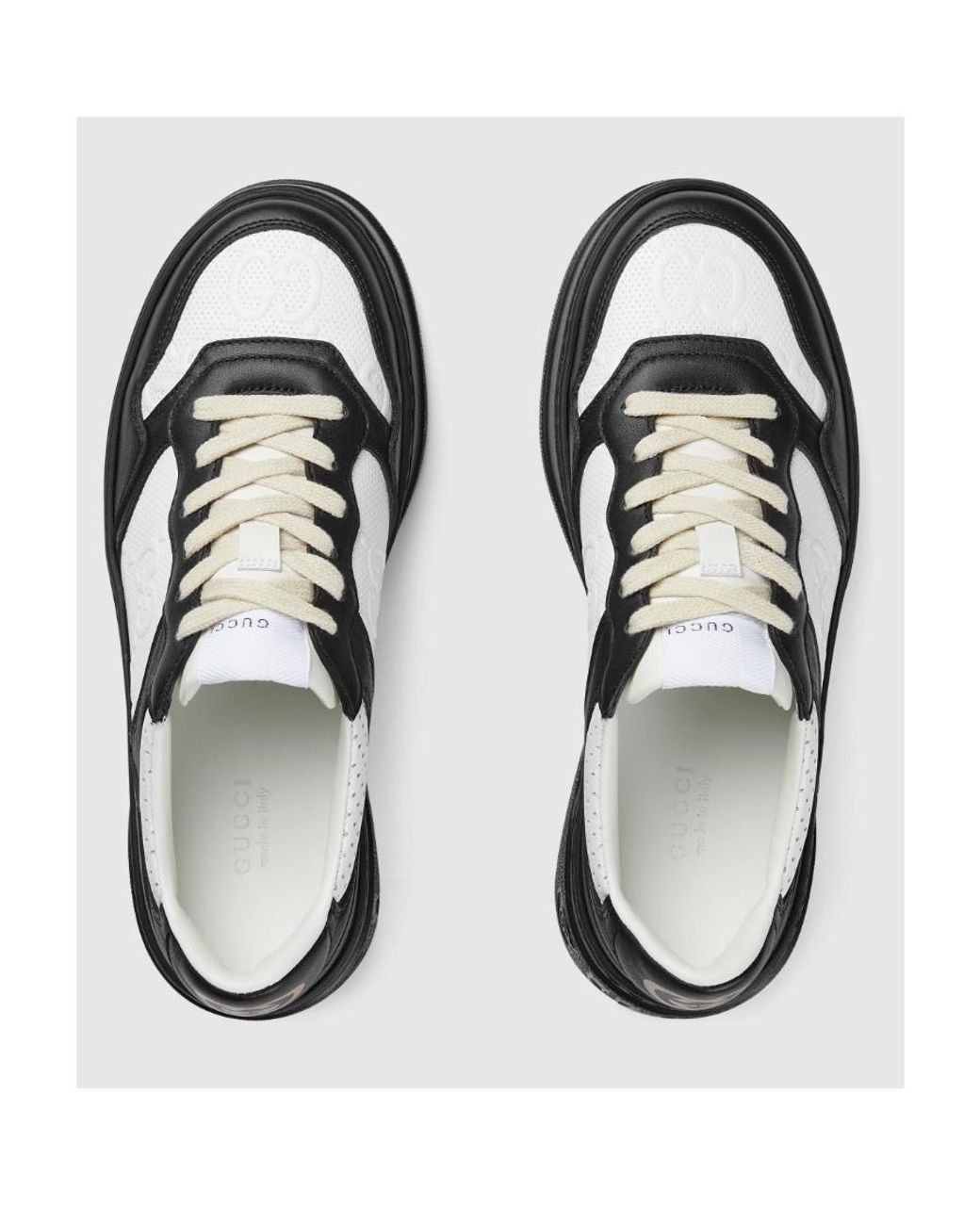 Gucci Black Gg Embossed Low-Top Sneakers
