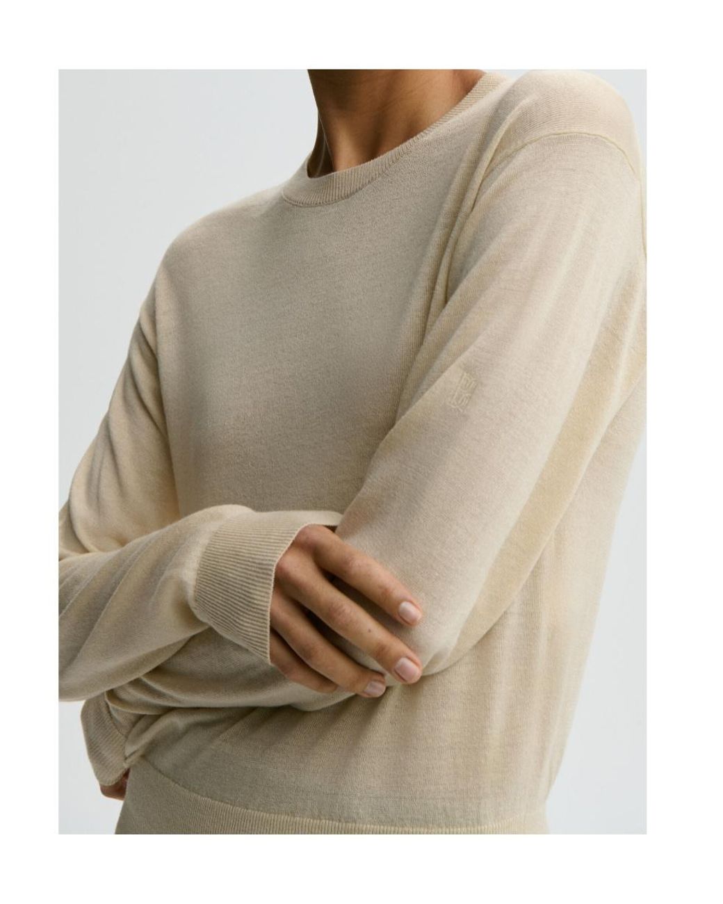 By Malene Birger Natural Mantea Crew-Neck Knitted Sweater