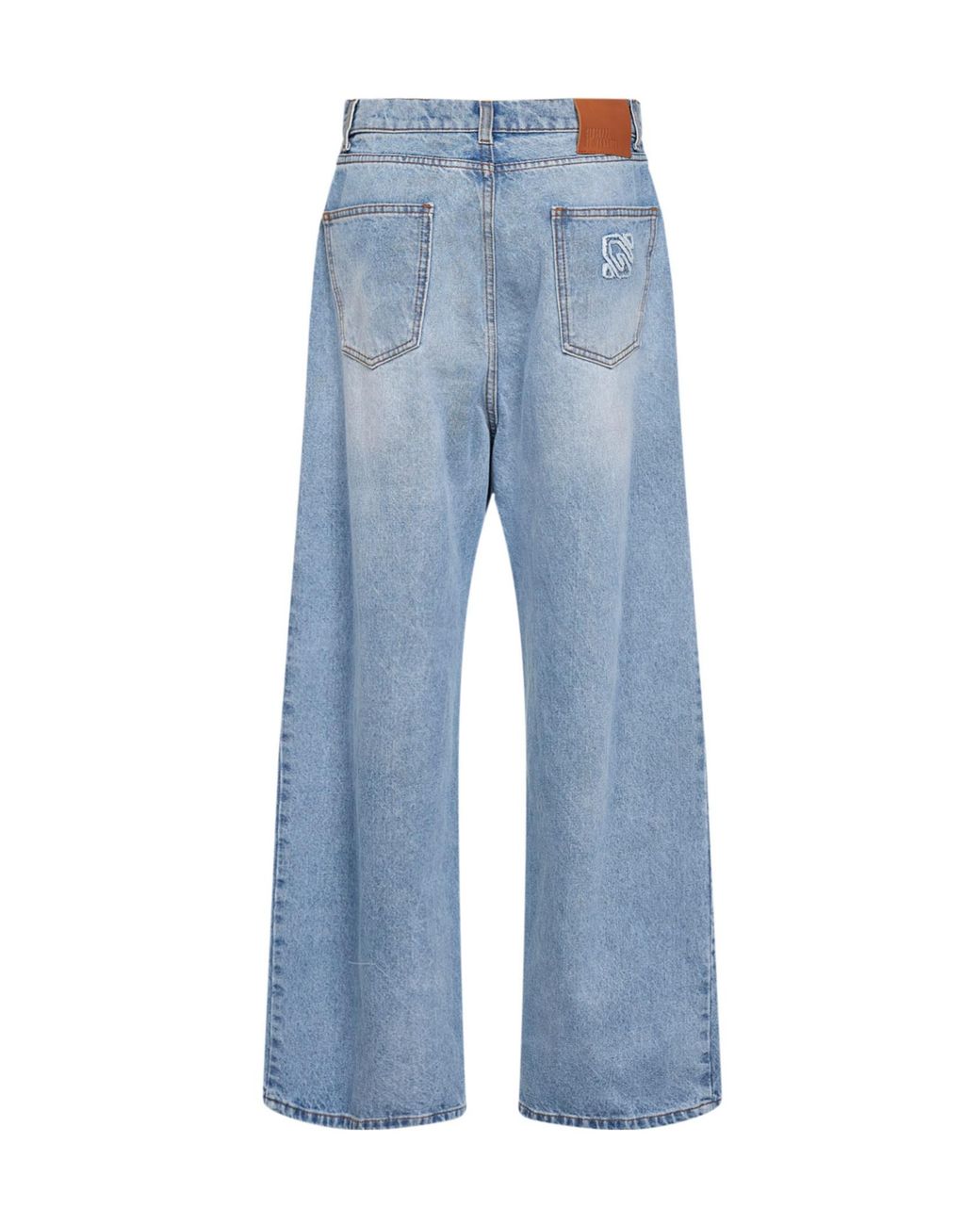 GIUSEPPE DI MORABITO Blue Crystal Wide-Leg Jeans
