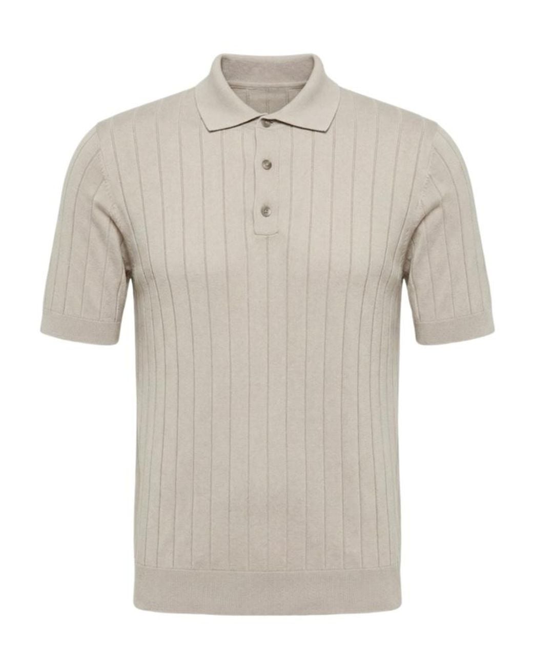 Peserico White Knitted Polo Shirt for men