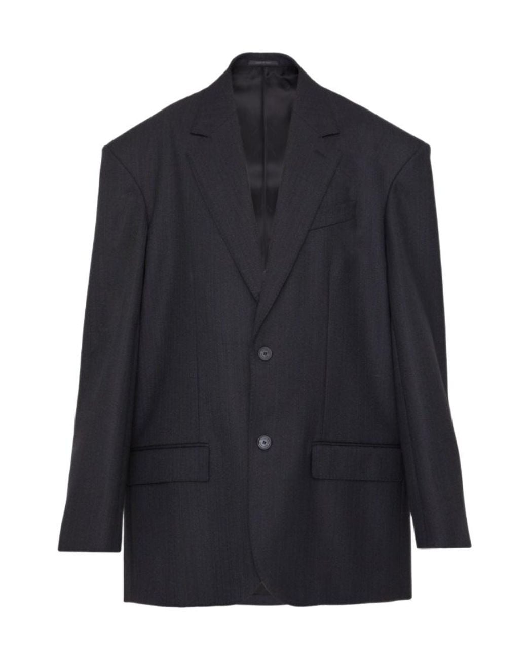 Balenciaga Blue Single-Breasted Suit Jacket