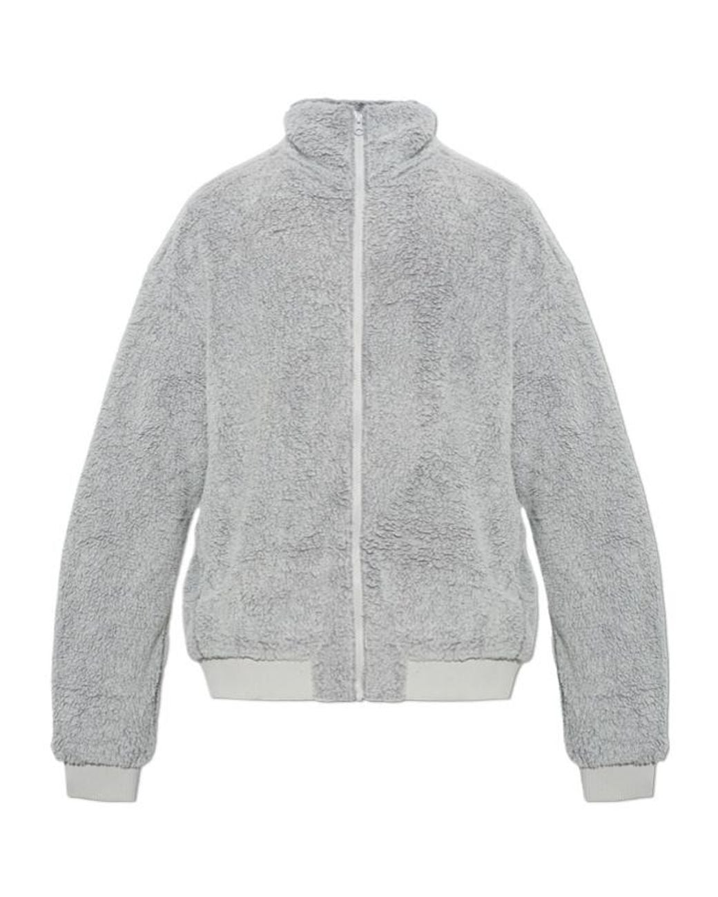 American Vintage Gray Sherpa Zip-Up Jacket for men
