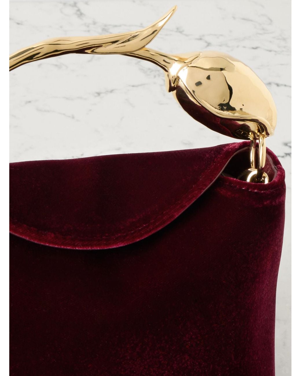 Erdem Red Mini Velvet Clutch