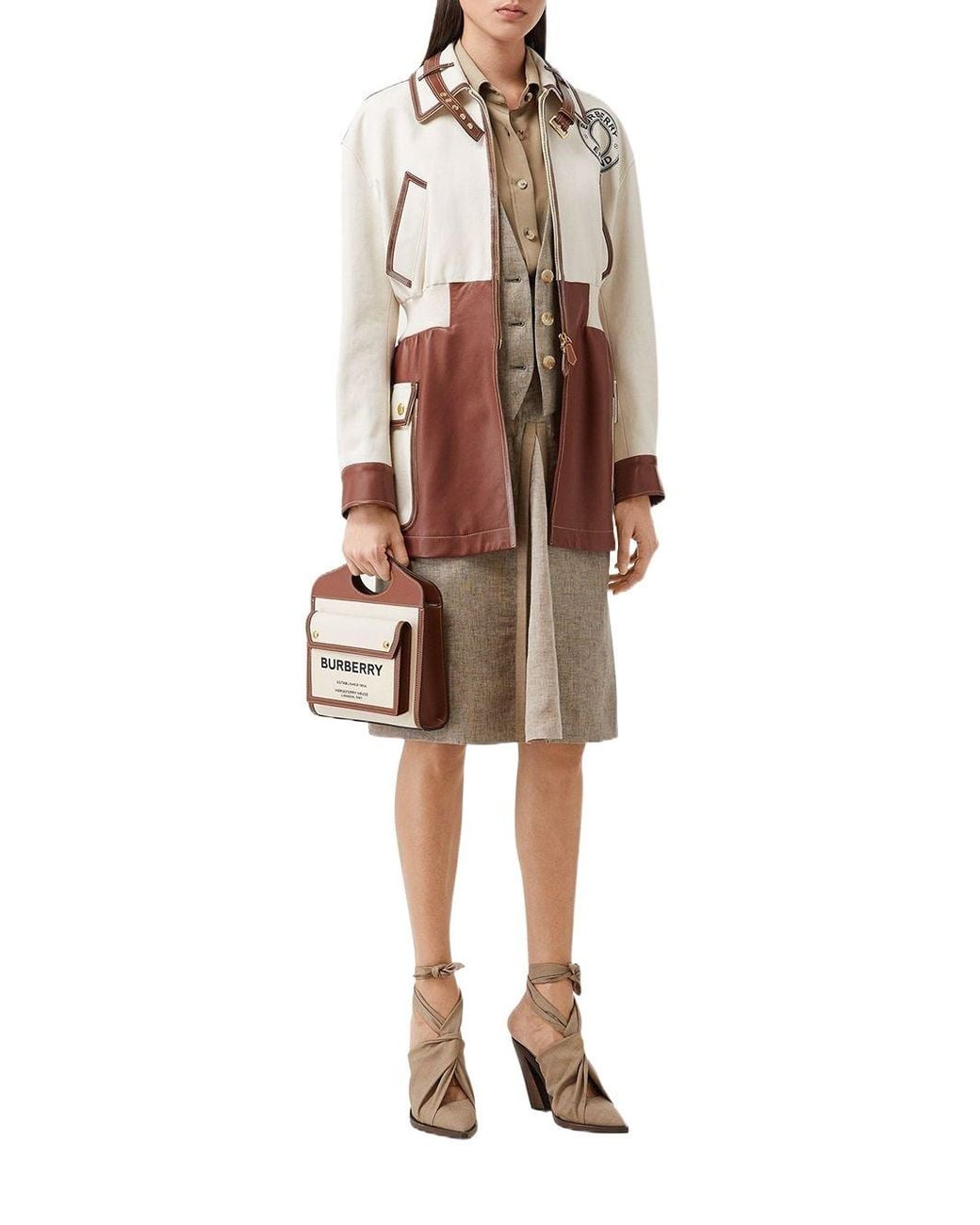 Burberry Pink Logo Printed Tote Bag