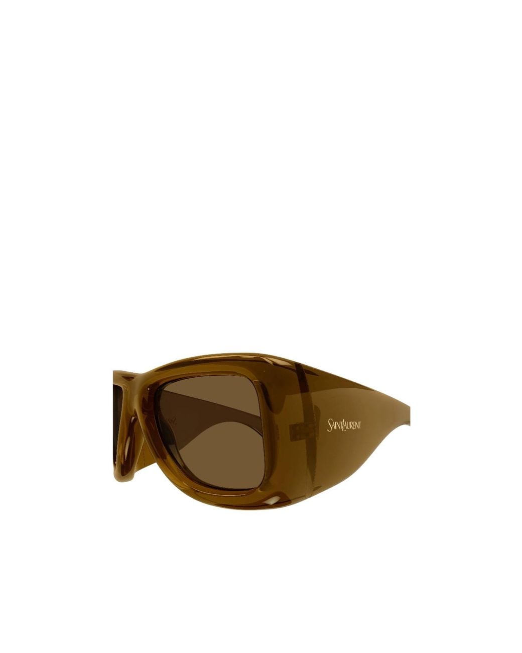 Saint Laurent Brown Glossy-Rimmed Sunglasses