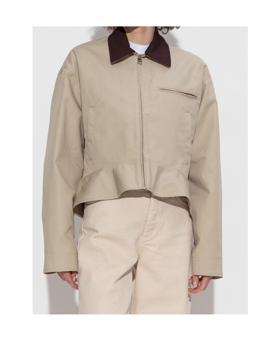 J.W. Anderson Natural Jw Anderson Curved Hem Workwear Jacket