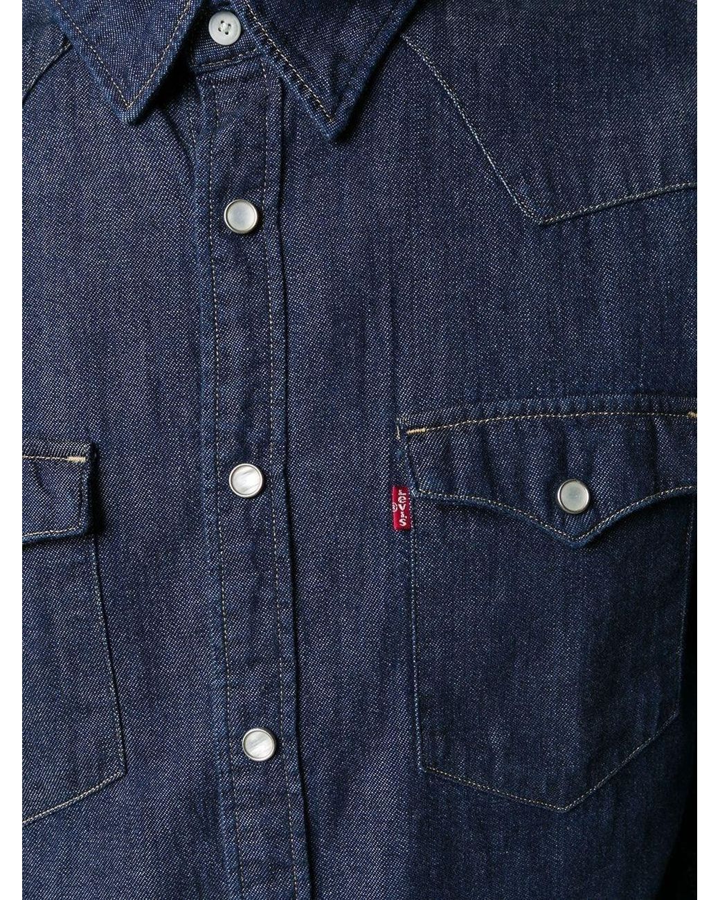 Levi's Blue Barstow Denim Western Shirt for men