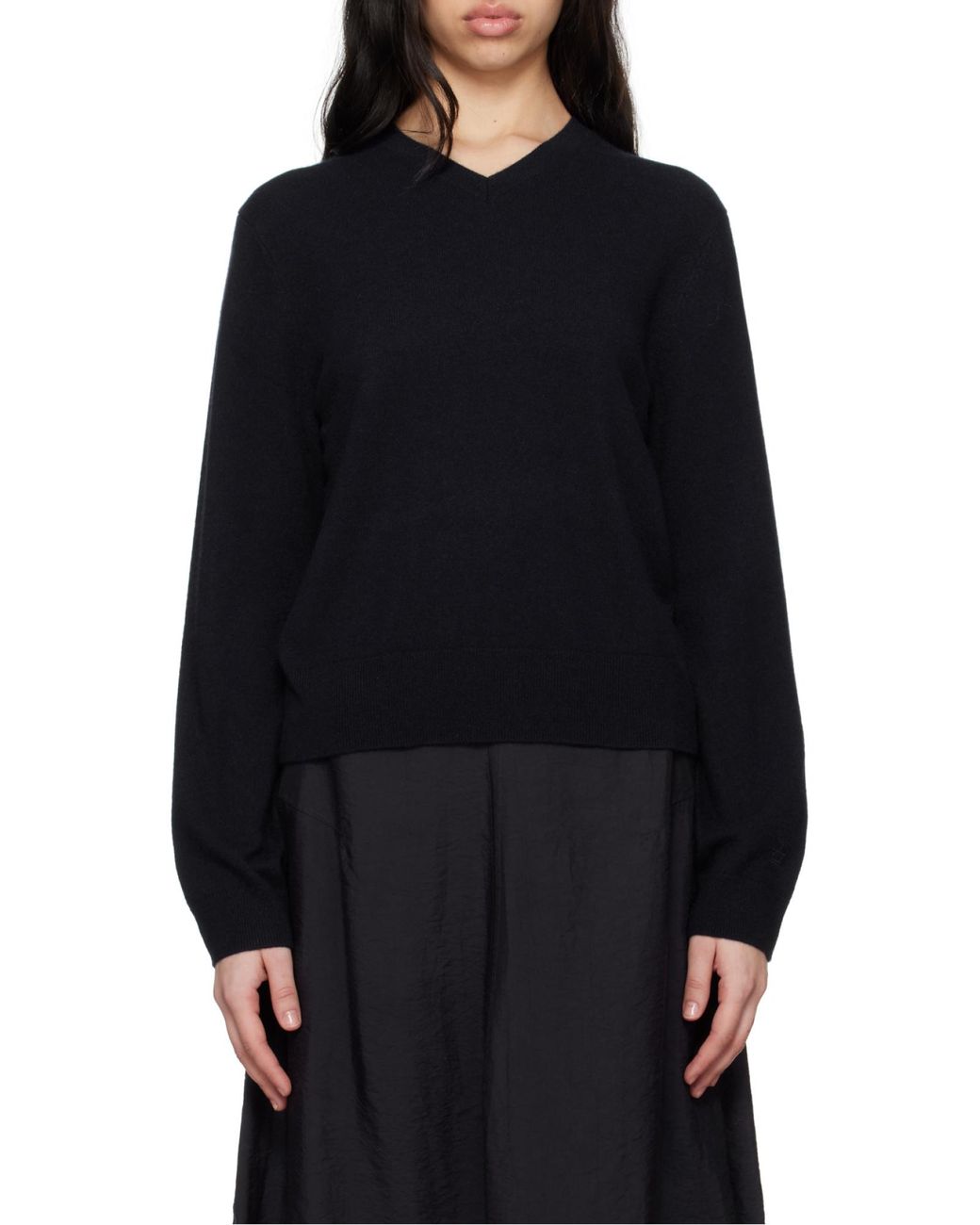 Totême Blue Totême V-Neck Cashmere Knitted Sweater