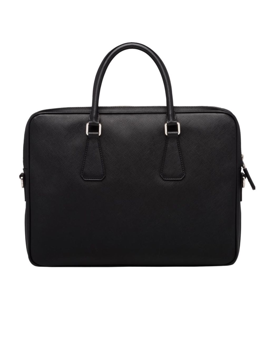 Prada Black Triangle Logo Briefcase for men