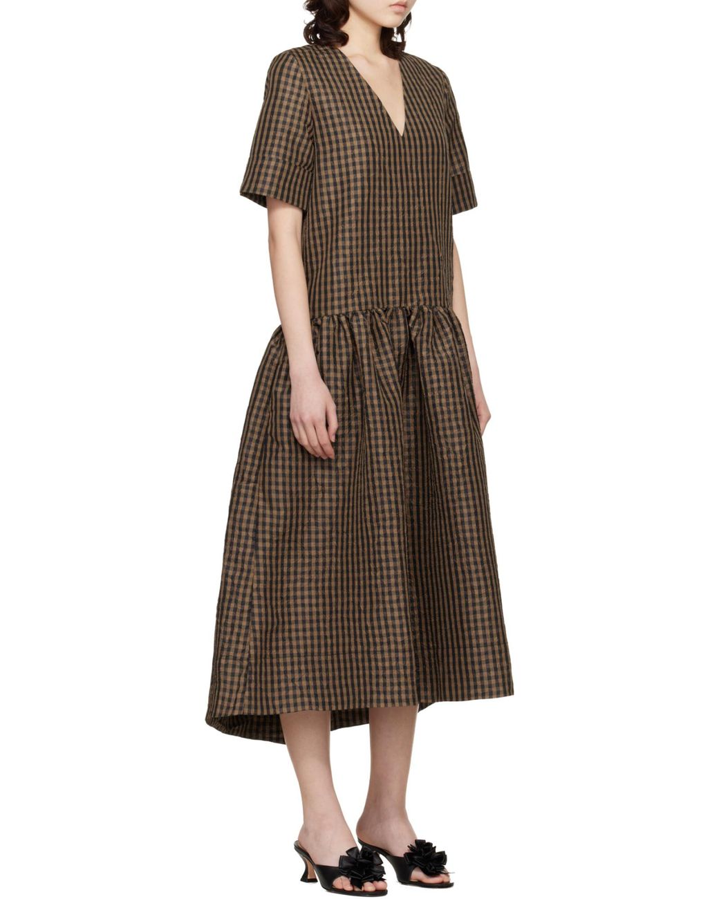 Ganni Brown Midi Dresses