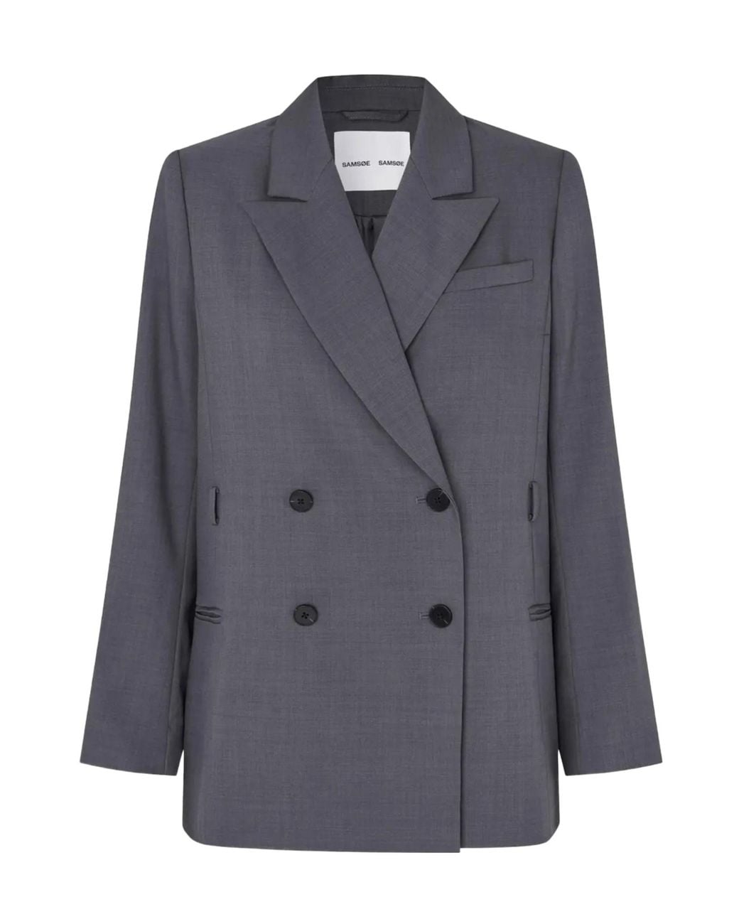 Samsøe & Samsøe Blue Double-Breasted Suit Jacket
