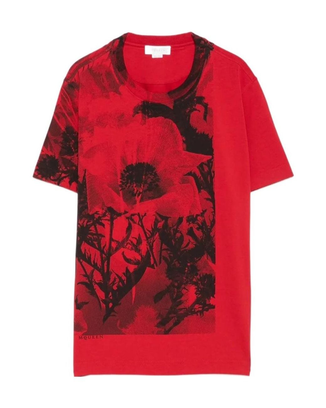 McQueen Red Crew-Neck T-Shirt