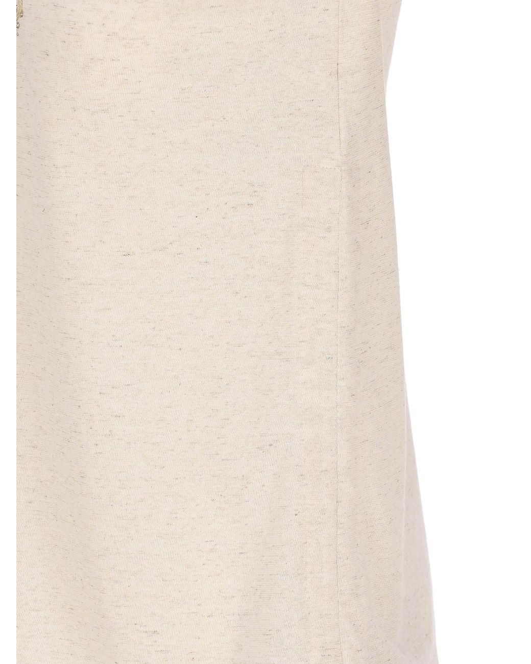 Fendi Natural Logo Detailed Embellished Tank Top