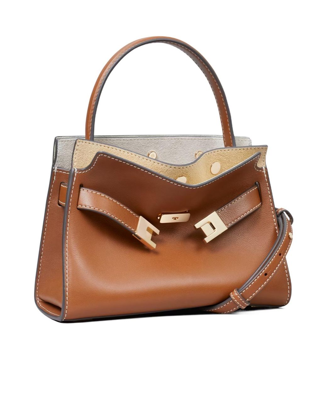 Tory Burch Brown Lee Radziwill Petite Clutch Bag