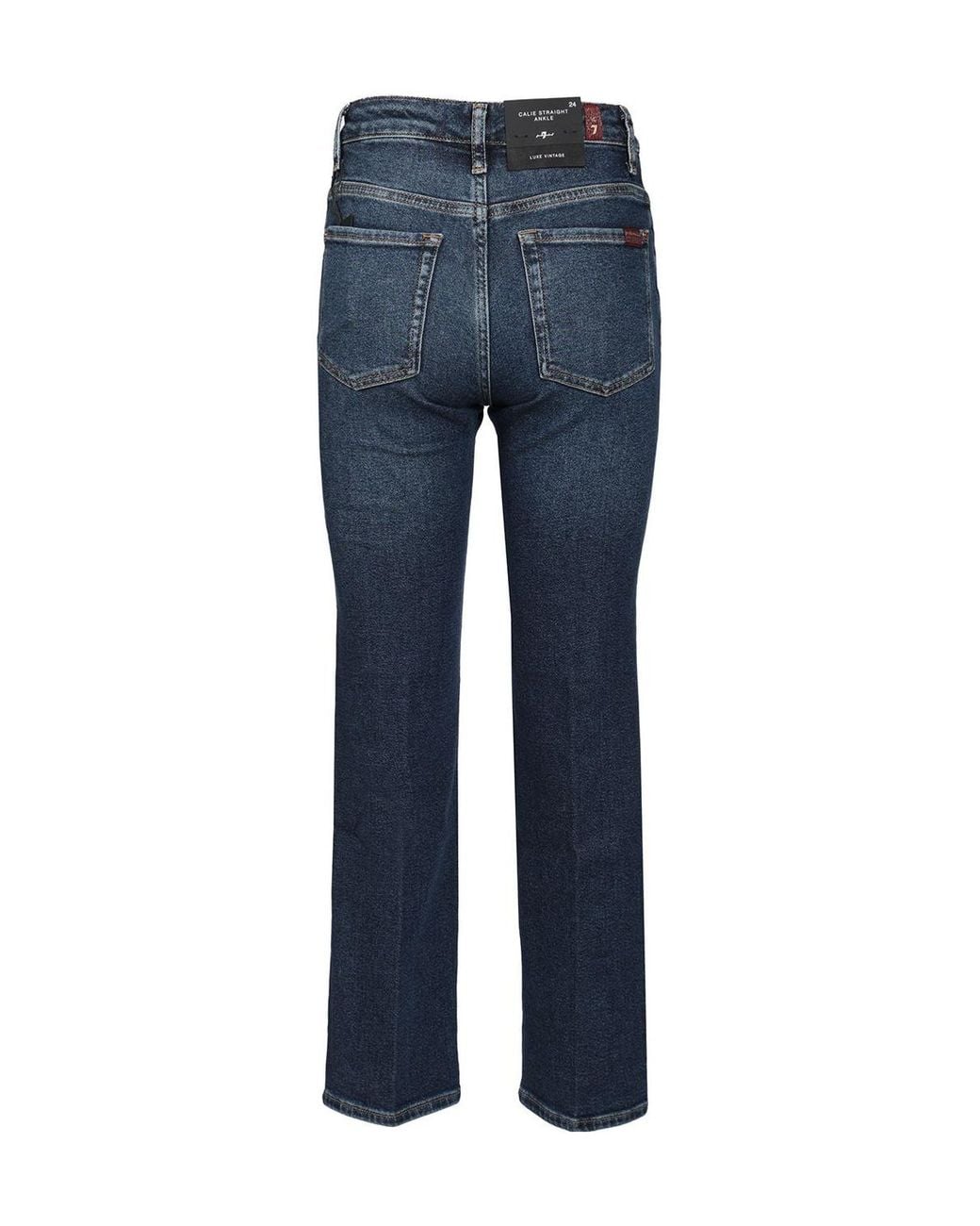 7 For All Mankind Blue Calie Straight Ankle Jeans