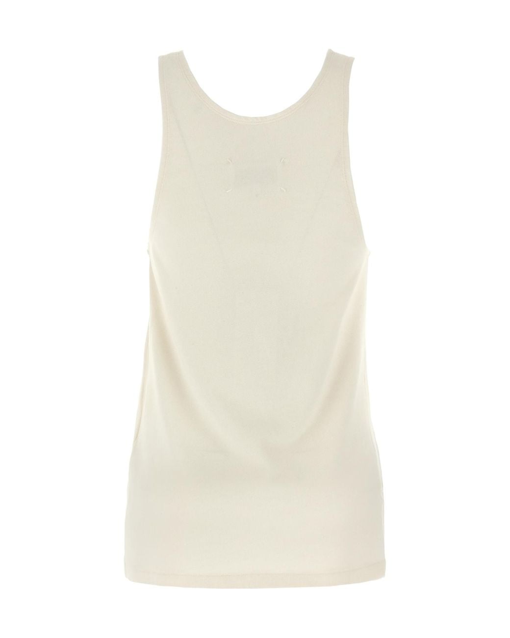 Maison Margiela Natural Logo Printed Tank Top