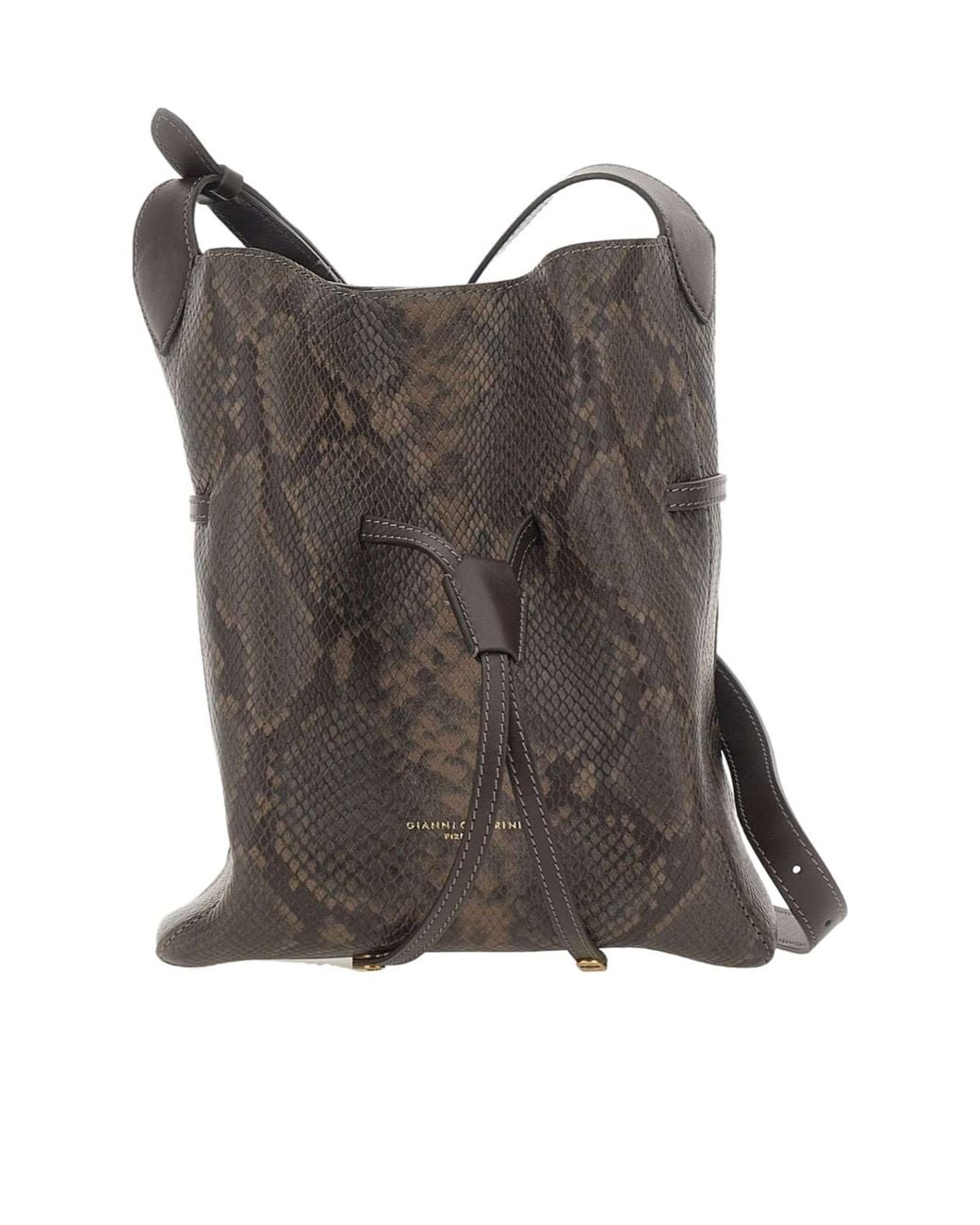 Gianni Chiarini Gray Sienna Drawstring Shoulder Bag