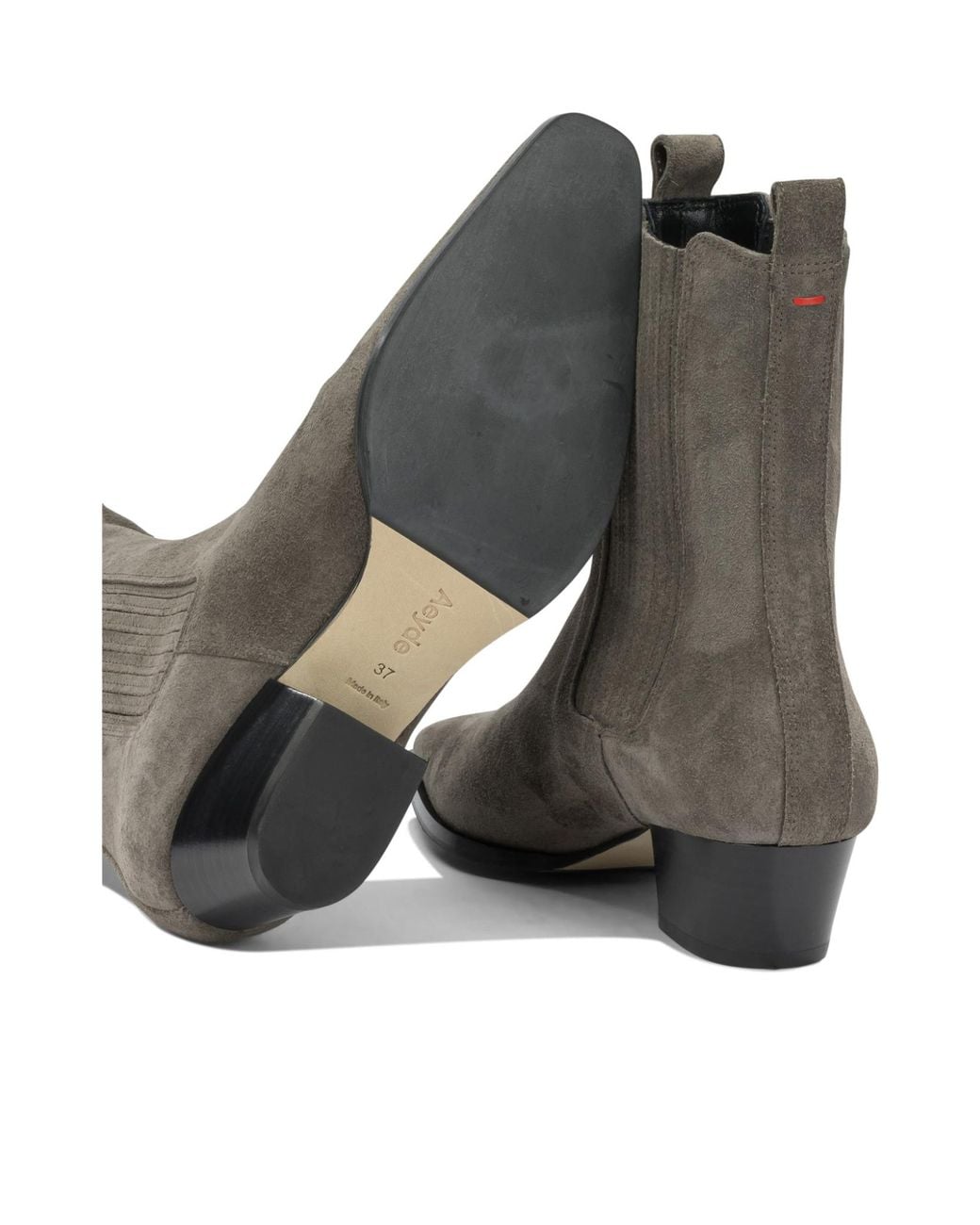 Aeyde Brown Square-Toe Ankle Boots