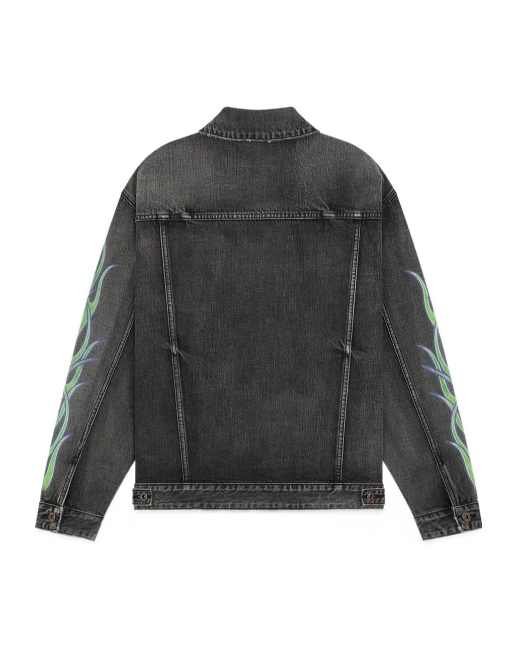 we11done Gray Flame Micro-Label Denim Jacket for men