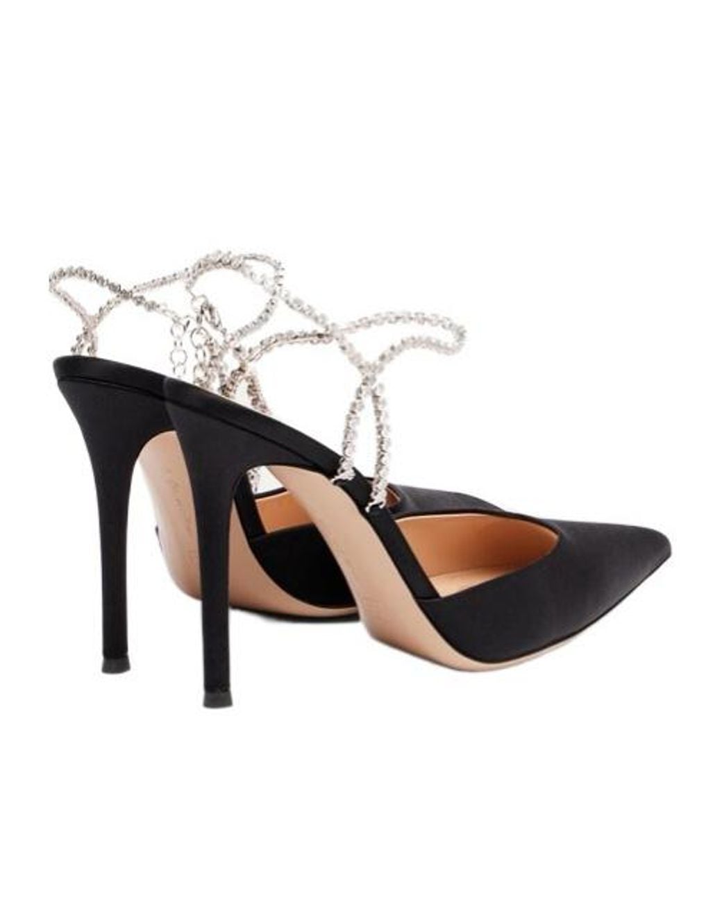 Gianvito Rossi White Crystal-Embellished Satin Pumps
