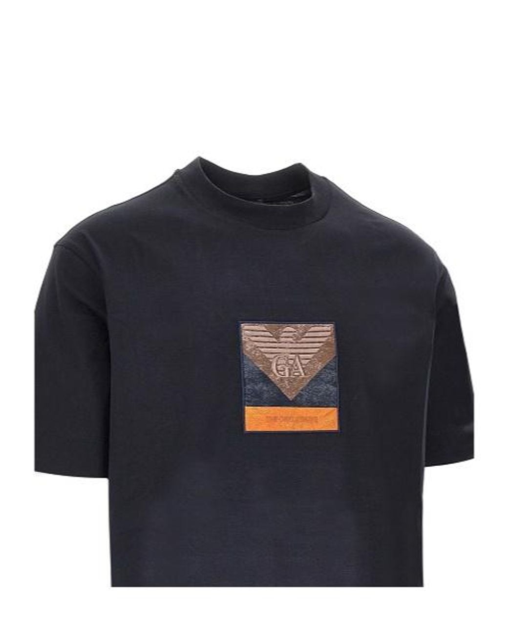 Emporio Armani Blue ロゴ Tシャツ for men