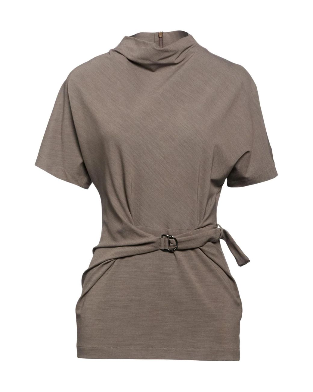 Brunello Cucinelli Gray Taupe T-Shirt Wool, Viscose, Elastane