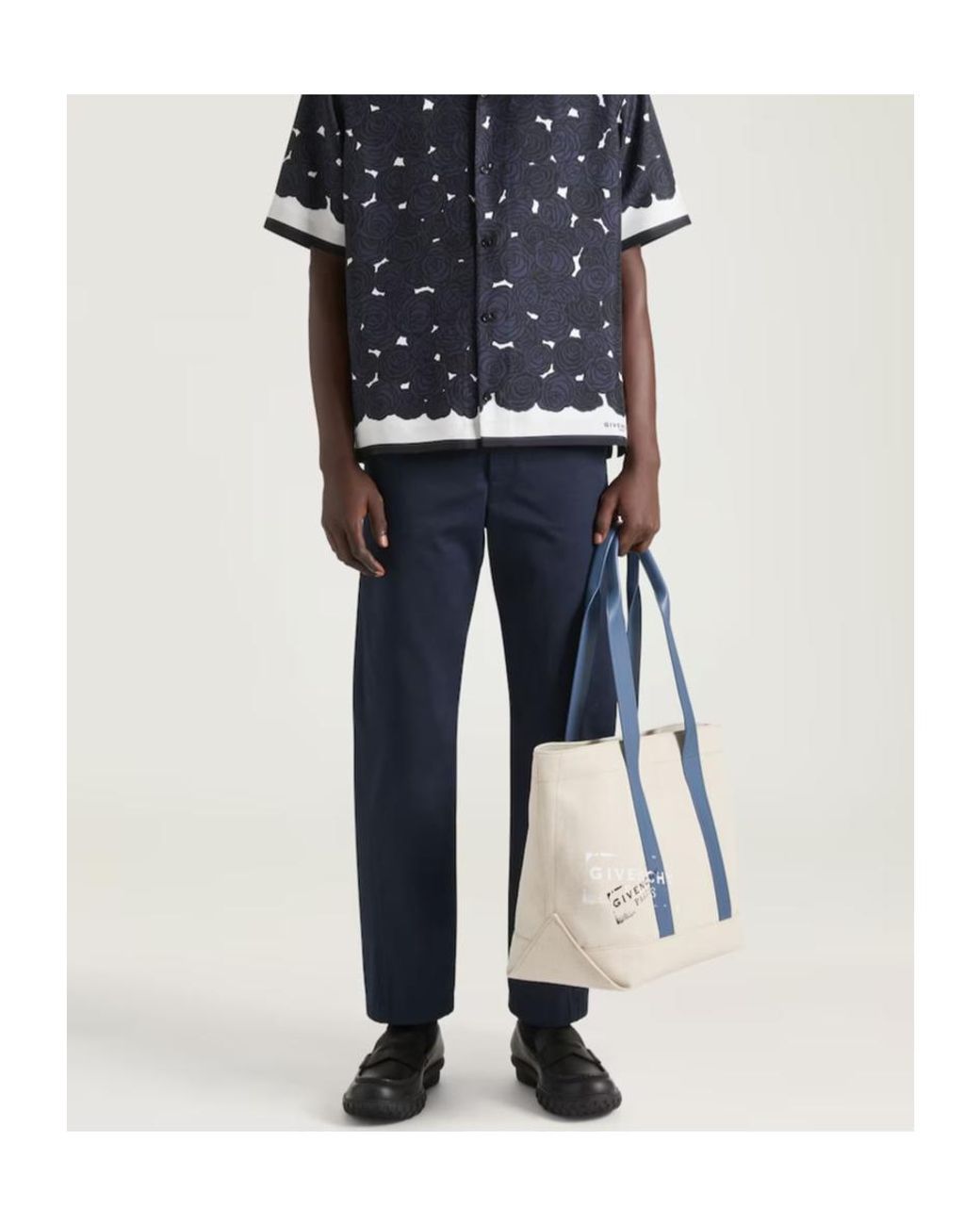 Givenchy Blue Logo Large Canvas Tote Bag for men
