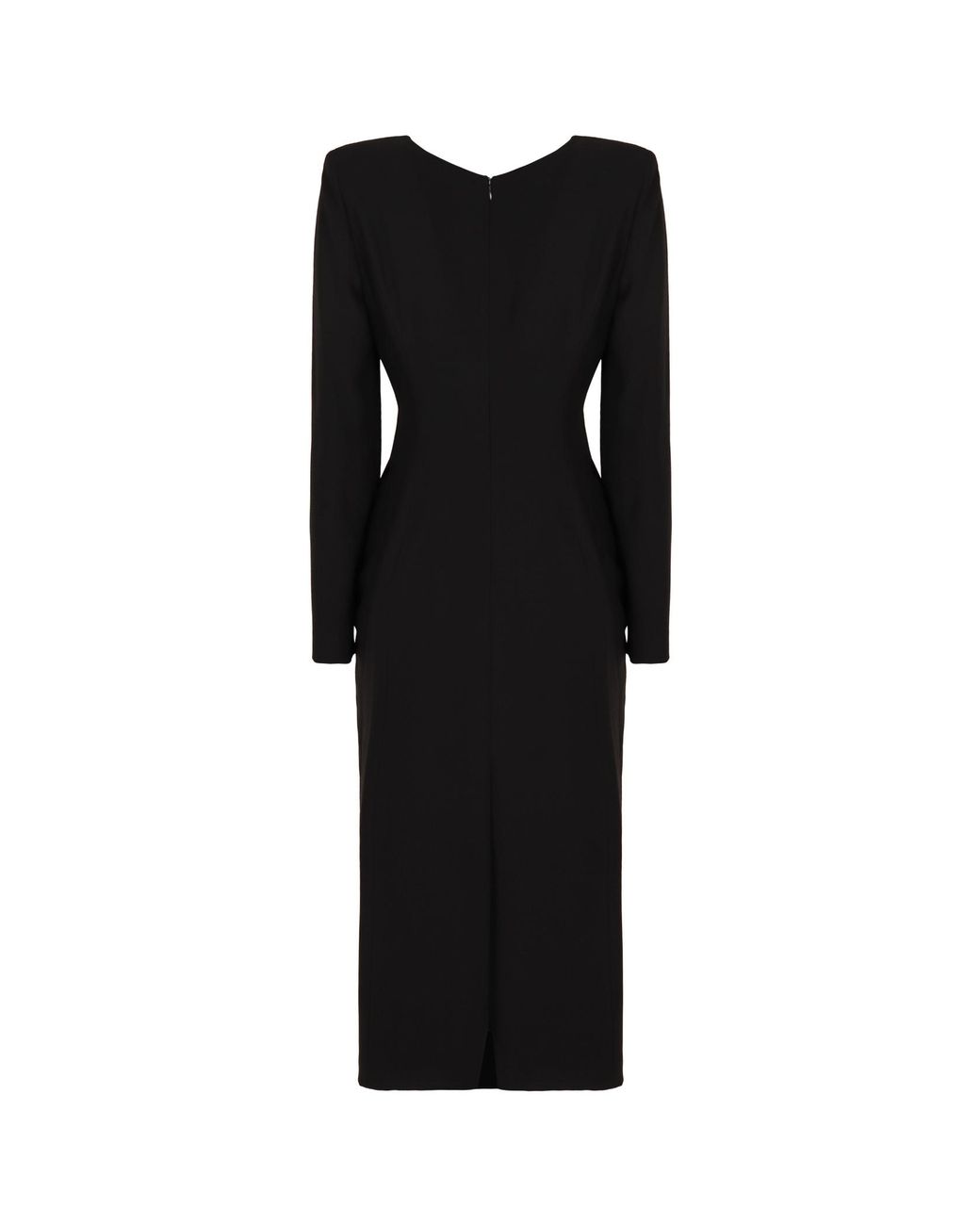 Emporio Armani Black V-Neck Knot Detailed Dress