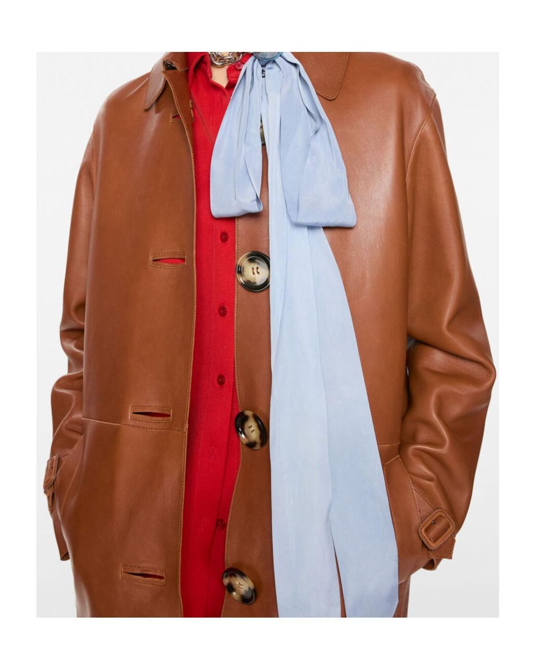 Acne Brown Leather Coat