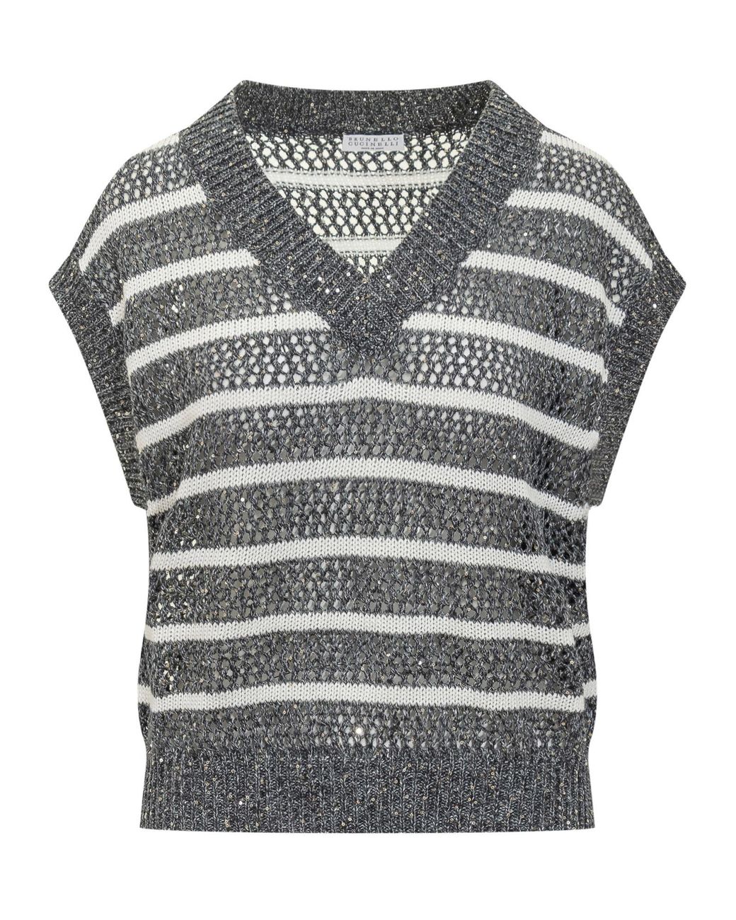 Brunello Cucinelli Black V-Neck Knitted Vest