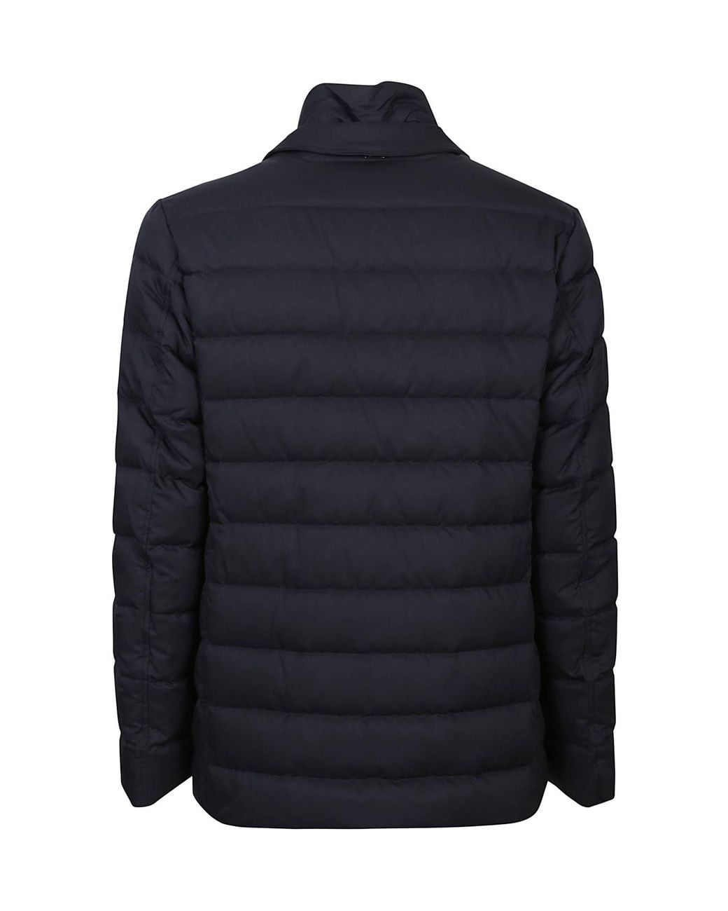 Herno Blue Layered-Effect Quilted Down Jacket for men