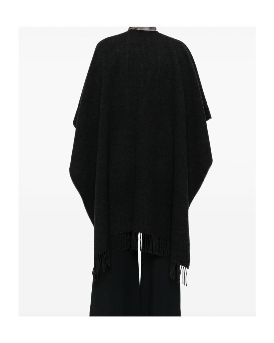 Fabiana Filippi Black V-Neck Cape