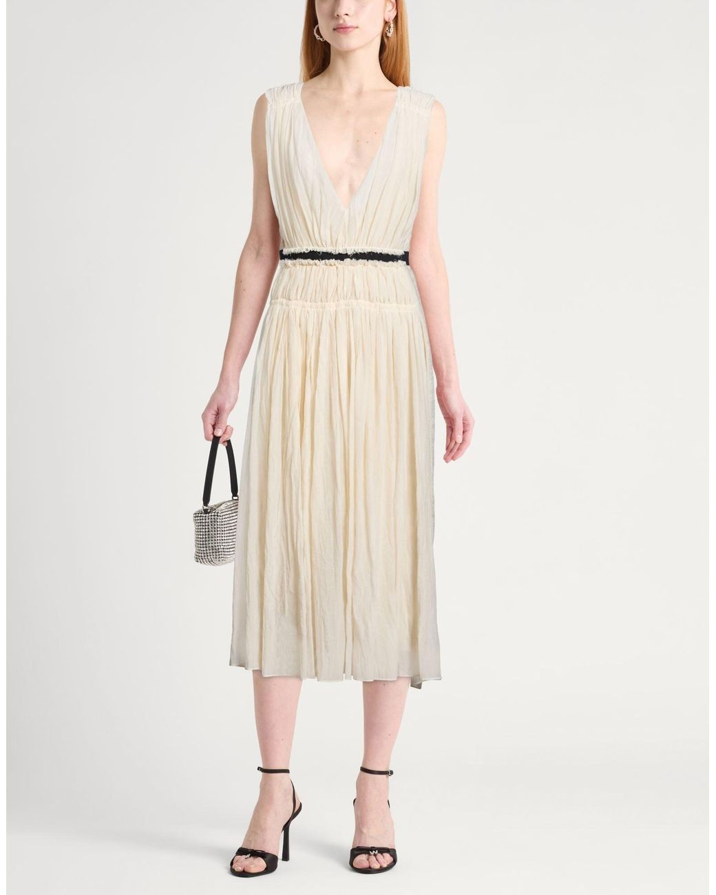 Marni Natural Maxi Dress Cotton, Silk, Linen