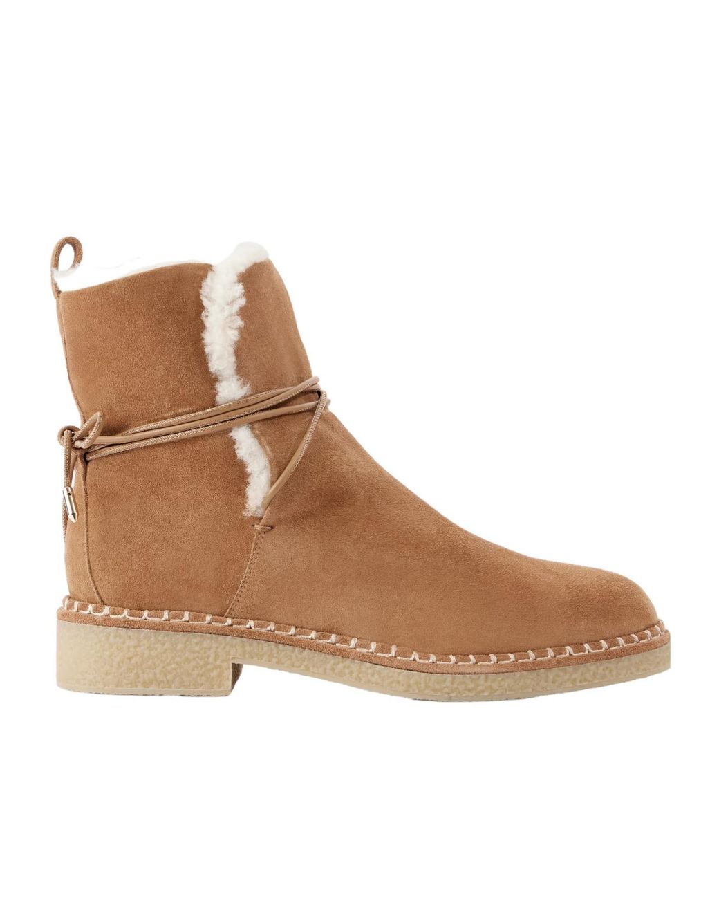 Aquazzura Brown Suede Shearling-Lined Ankle Boots