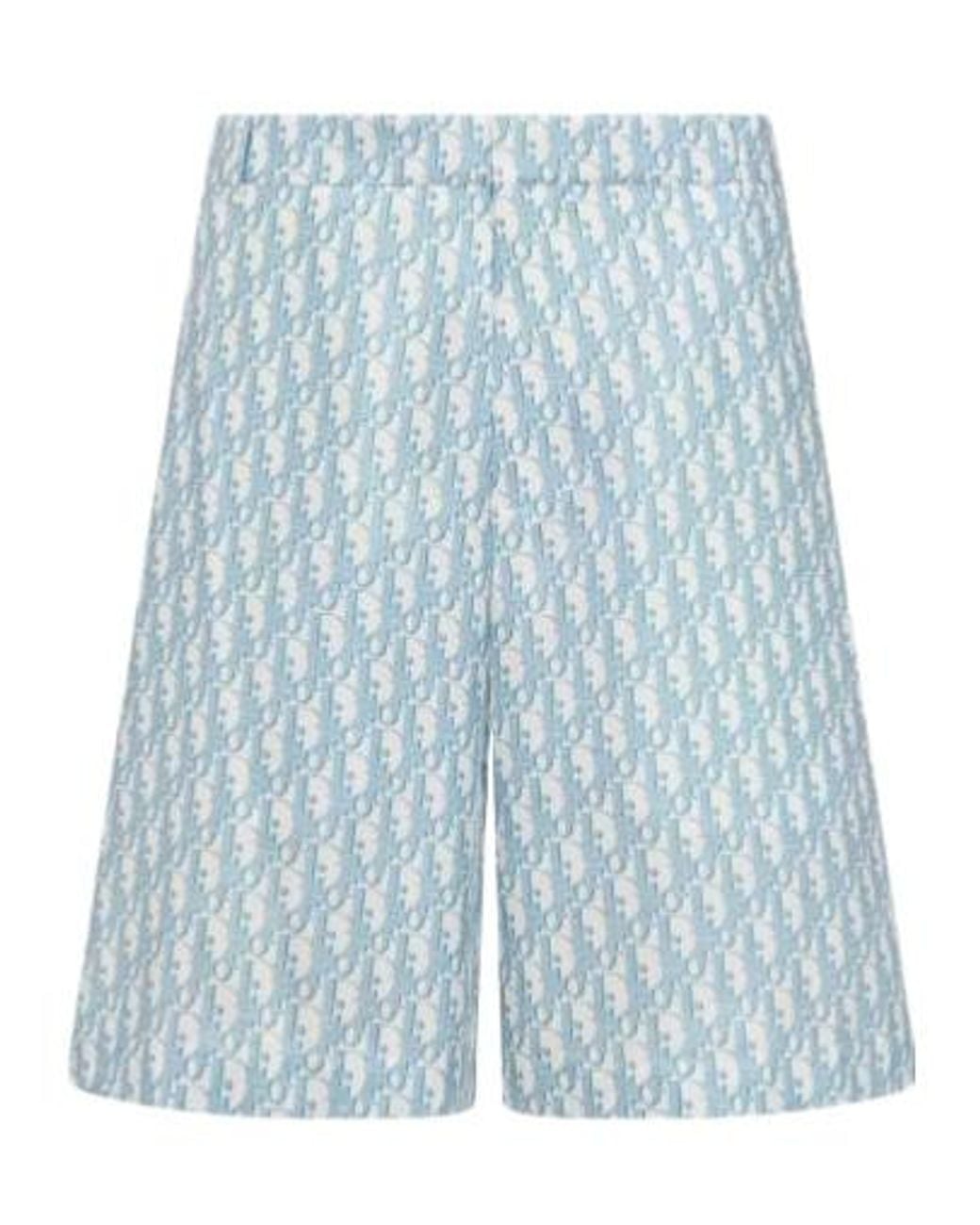 Dior Blue Oblique Bermuda Shorts for men
