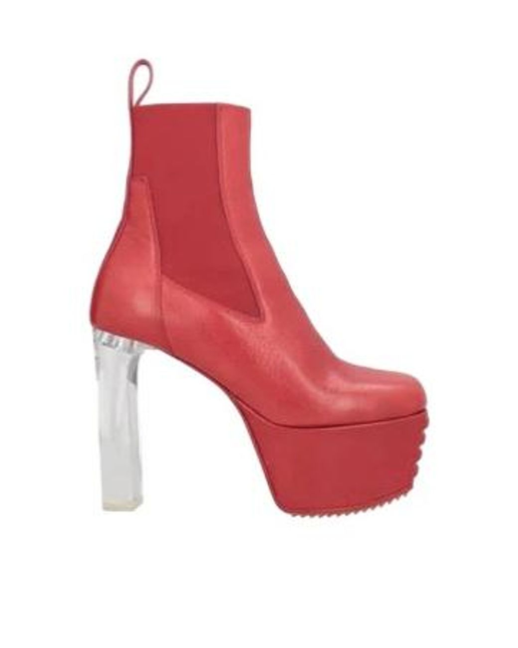 Rick Owens Red Solid-Color Platform Boots